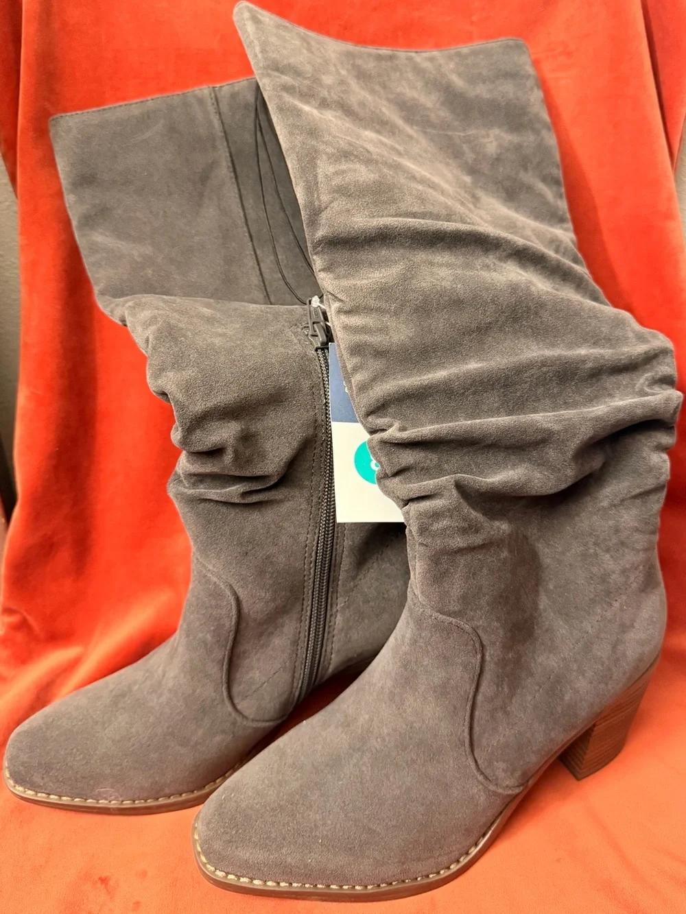 Universal Thread Gray Over-the-Knee Slouch Suede Boots